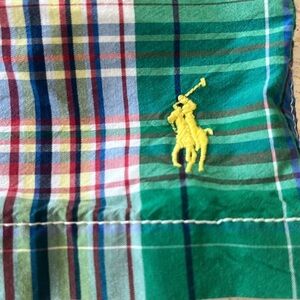 Polo by Ralph Lauren men’s large | plaid swim trunks | pony logo green blue